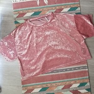UO Pink Crop Top-velvet